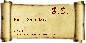 Beer Dorottya névjegykártya